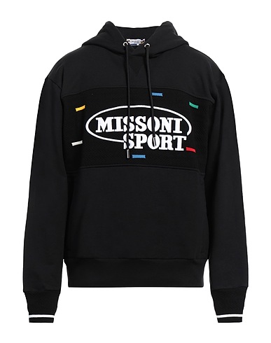 MISSONI Hooded track jacket  Black 100% Cotton