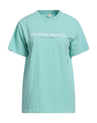 SPORTY & RICH T-shirt Turquoise 100% Cotton