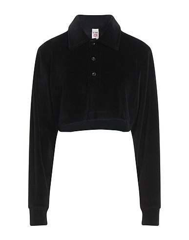 RE/DONE by HANES Polo shirt Black 55% Recycled polyester, 45% Recycled cotton