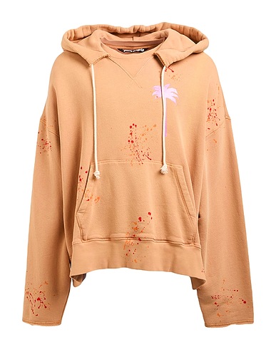 PALM ANGELS Hooded track jacket  Apricot 100% Cotton, Elastane