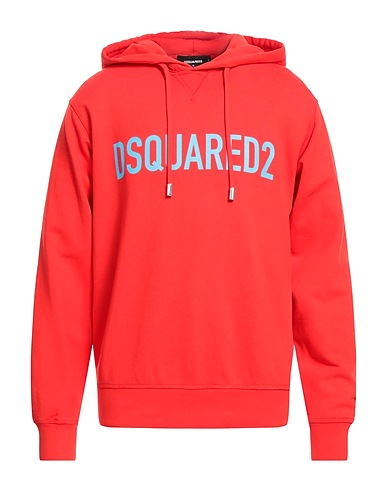 DSQUARED2 Hooded track jacket  Red 100% Cotton, Elastane
