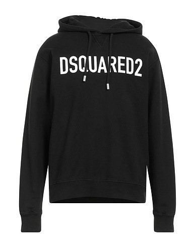 DSQUARED2 Hooded track jacket  Black 100% Cotton, Elastane