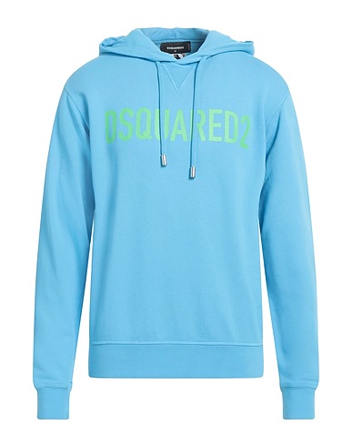 DSQUARED2 Hooded track jacket  Azure 100% Cotton, Elastane