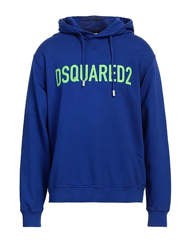 DSQUARED2 Hooded sweatshirt Bright blue 100% Cotton, Elastane