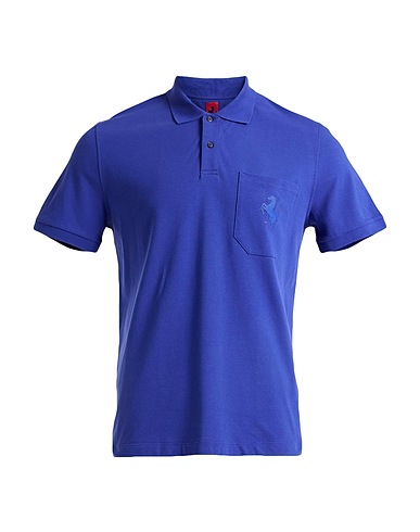 FERRARI Polo shirt Blue 97% Organic cotton, 3% Elastane