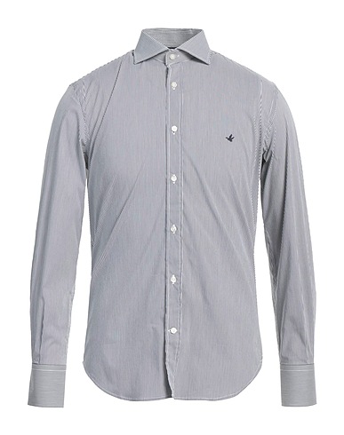 BROOKSFIELD Striped shirt Charcoal 75% Cotton, 22% Polyamide, 3% Elastane