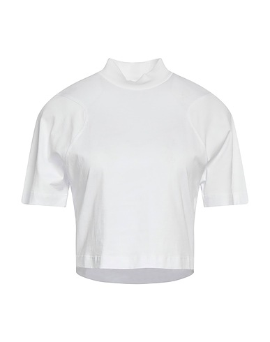 FERRARI Crop top Bianco 100% Cotone, Elastan