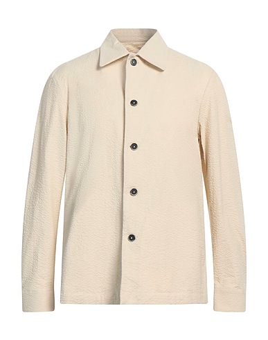 BARENA Solid colour shirt Beige 97% Cotton, 3% Elastane, Acetate, Viscose