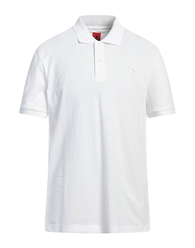 FERRARI Polo shirt White 97% Organic cotton, 3% Elastane