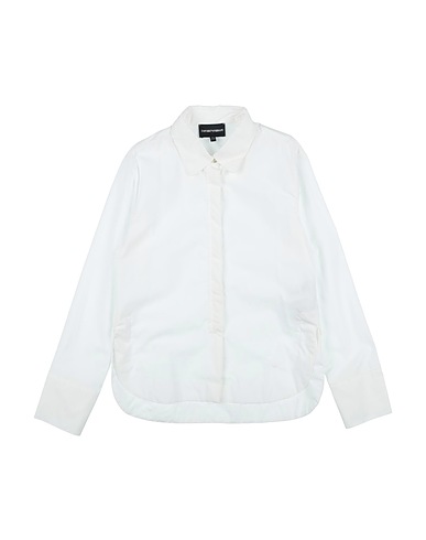 EMPORIO ARMANI Solid color shirts & blouses White 100% Cotton