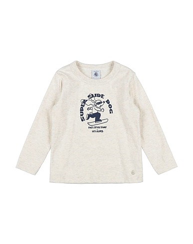 PETIT BATEAU T-shirt Panna 100% Cotone