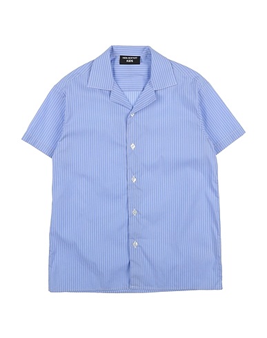 NEIL BARRETT Hemd mit Muster Azurblau 68% Baumwolle, 30% Polyamid, 2% Elastan