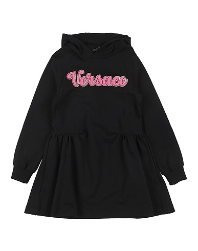 VERSACE YOUNG Dress Black 100% Cotton, Polyester, Acrylic, Elastane