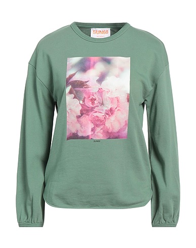 SUN 68 Sweatshirt Salbeigrün 100% Baumwolle
