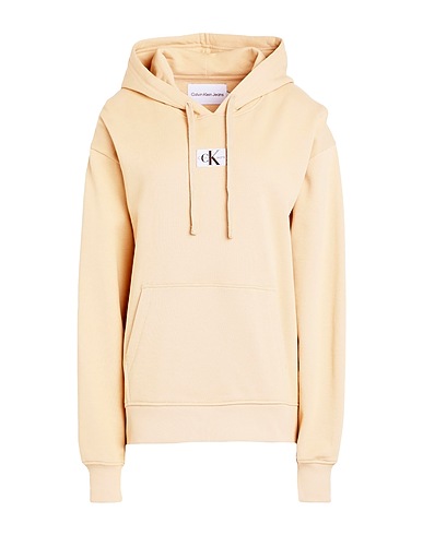 CALVIN KLEIN JEANS Hooded track jacket  Sand 100% Cotton