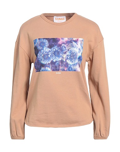 SUN 68 Sweatshirt Camel 100% Cotton