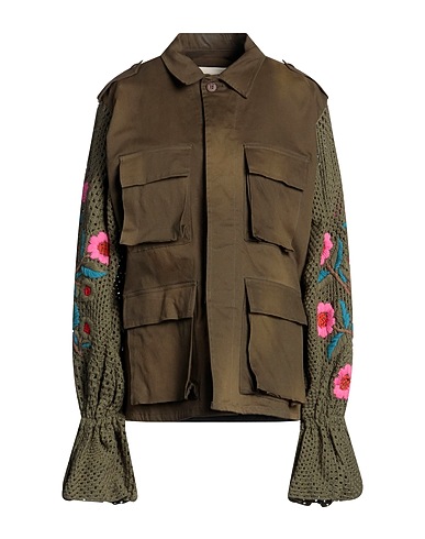 TU LIZÉ COATS & JACKETS Military green 97% Cotton, 3% Elastane