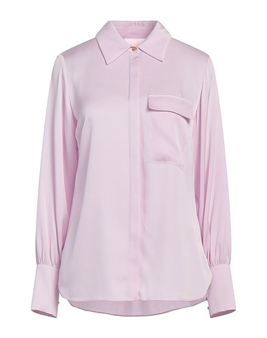 IVI COLLECTION Solid colour shirts & blouses Lilac 97% Silk, 3% Elastane