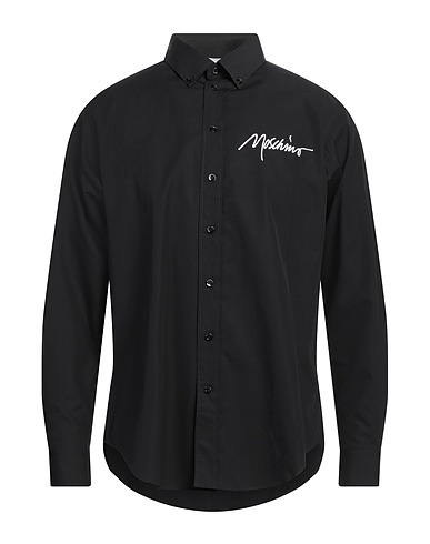 MOSCHINO Solid color shirt Black 100% Cotton