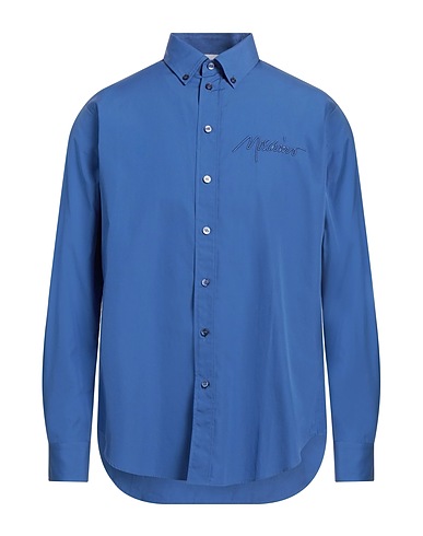 MOSCHINO Solid color shirt Pastel blue 100% Cotton