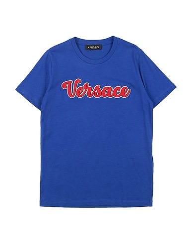 VERSACE YOUNG T-shirt Blu 100% Cotone, Poliestere, Acrilico