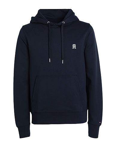 TOMMY HILFIGER Hooded track jacket  Midnight blue 72% Cotton, 28% Polyester