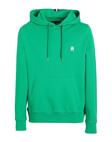 TOMMY HILFIGER Hooded track jacket  Green 72% Cotton, 28% Polyester