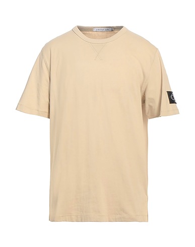 CALVIN KLEIN JEANS Basic T-Shirt Beige 100% Cotton