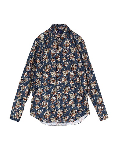 ALESSANDRO GHERARDI Patterned shirt Midnight blue 100% Cotton
