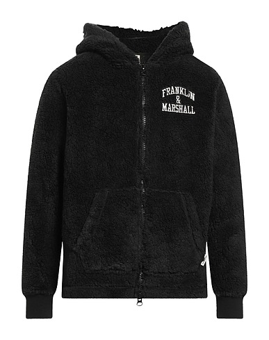 FRANKLIN & MARSHALL Hooded track jacket  Black 70% Polyester, 30% Acrylic