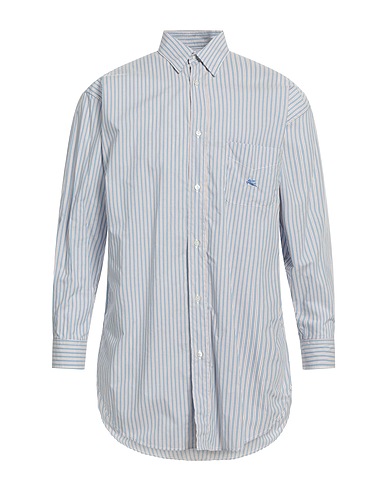 ETRO Gestreiftes Hemd Himmelblau 100% Baumwolle