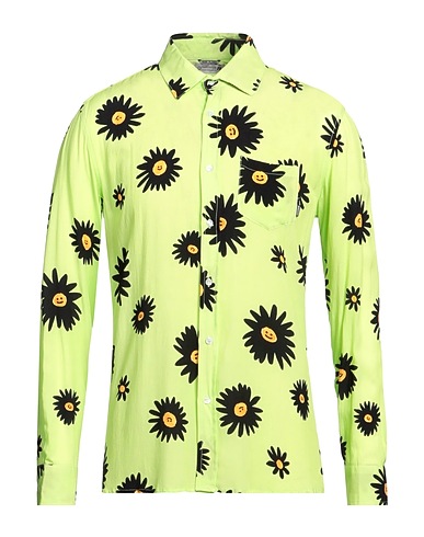 DANIELE ALESSANDRINI HOMME Camicia fantasia Verde lime 100% Viscosa