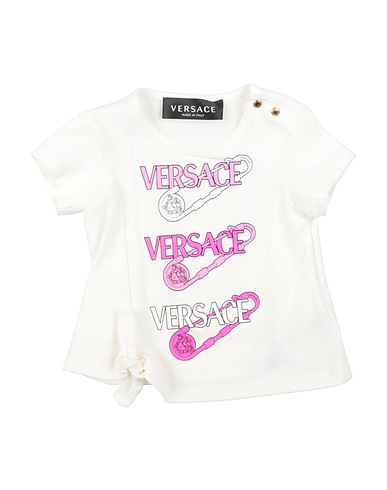 VERSACE YOUNG T-shirt White 94% Cotton, 6% Elastane