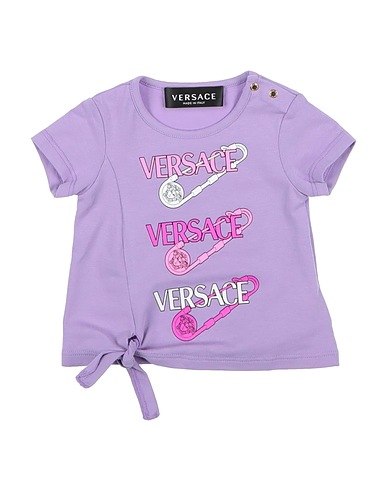 VERSACE YOUNG T-shirt Lilla 94% Cotone, 6% Elastan