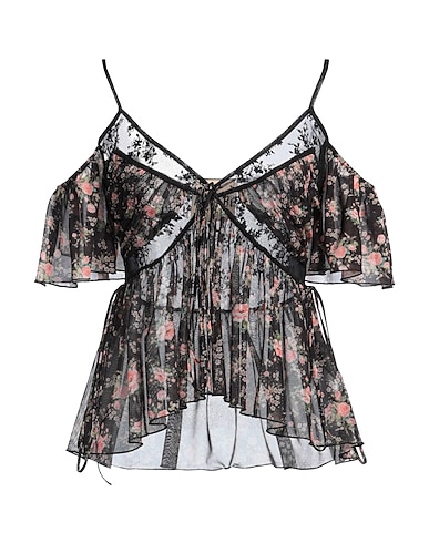 ANIYE BY Off-the-shoulder top Black 92% Polyester, 8% Elastane, Polyamide
