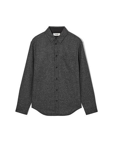 COS Einfarbiges Hemd Blei 57% Recycelte Wolle, 21% Recyceltes Polyester, 13% Polyamid, 9% Seide