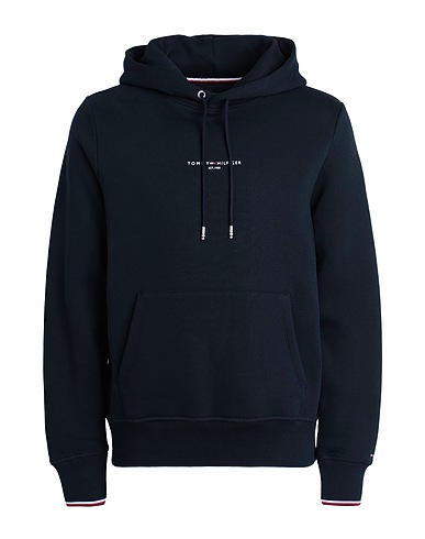 TOMMY HILFIGER Hooded track jacket  Midnight blue 63% Cotton, 37% Polyester