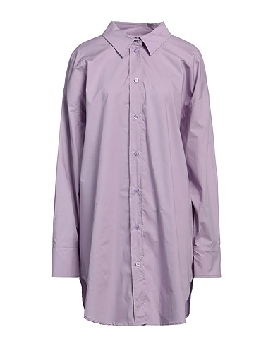 OMBRA Solid color shirts & blouses Lilac 100% Cotton