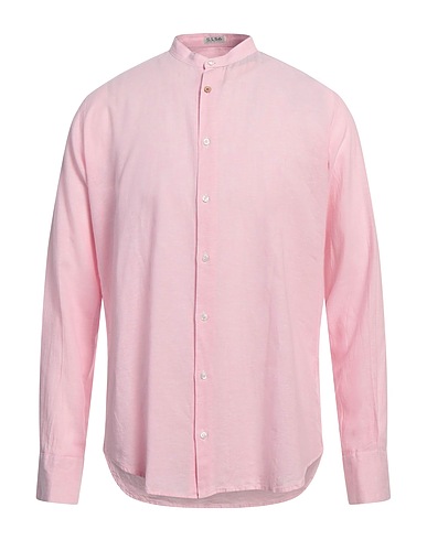 S.L.56 Einfarbiges Hemd Rosa 55% Leinen, 45% Baumwolle