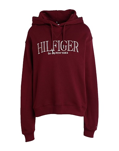 TOMMY HILFIGER Hooded track jacket  Burgundy 100% Cotton
