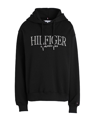 TOMMY HILFIGER Hooded track jacket  Black 100% Cotton