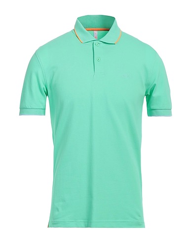 SUN 68 Polo shirt Green 95% Cotton, 5% Elastane