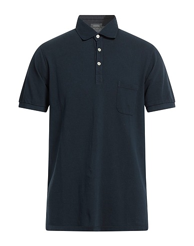 ROSSOPURO Polo shirt Navy blue 100% Cotton