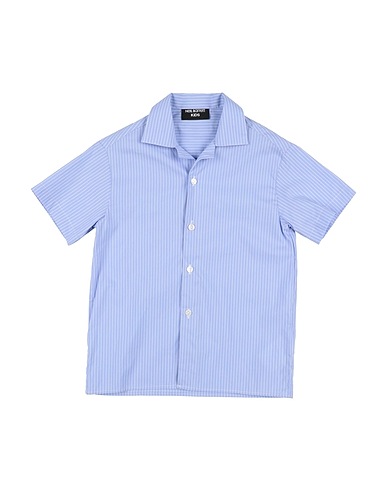 NEIL BARRETT Hemd mit Muster Hellblau 68% Baumwolle, 30% Polyamid, 2% Elastan