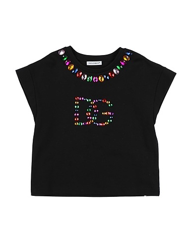 DOLCE&GABBANA T-shirt Black 100% Cotton, Natural Stone, Aluminium