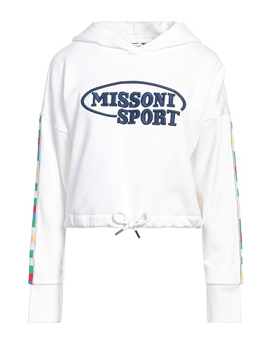 MISSONI Hooded track jacket  White 100% Cotton