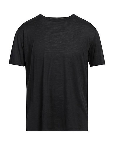 SAINT LAURENT Basic T-Shirt Black 70% Wool, 30% Silk