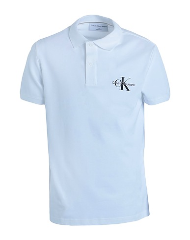 CALVIN KLEIN JEANS Poloshirt Weiß 94% Baumwolle, 6% Elastan