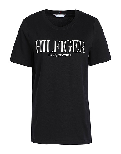 TOMMY HILFIGER T-shirt Μαύρο 100% Βαμβάκι