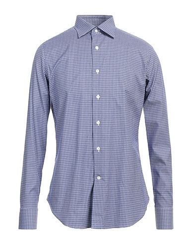 ALESSANDRO GHERARDI Patterned shirt Navy blue 100% Cotton